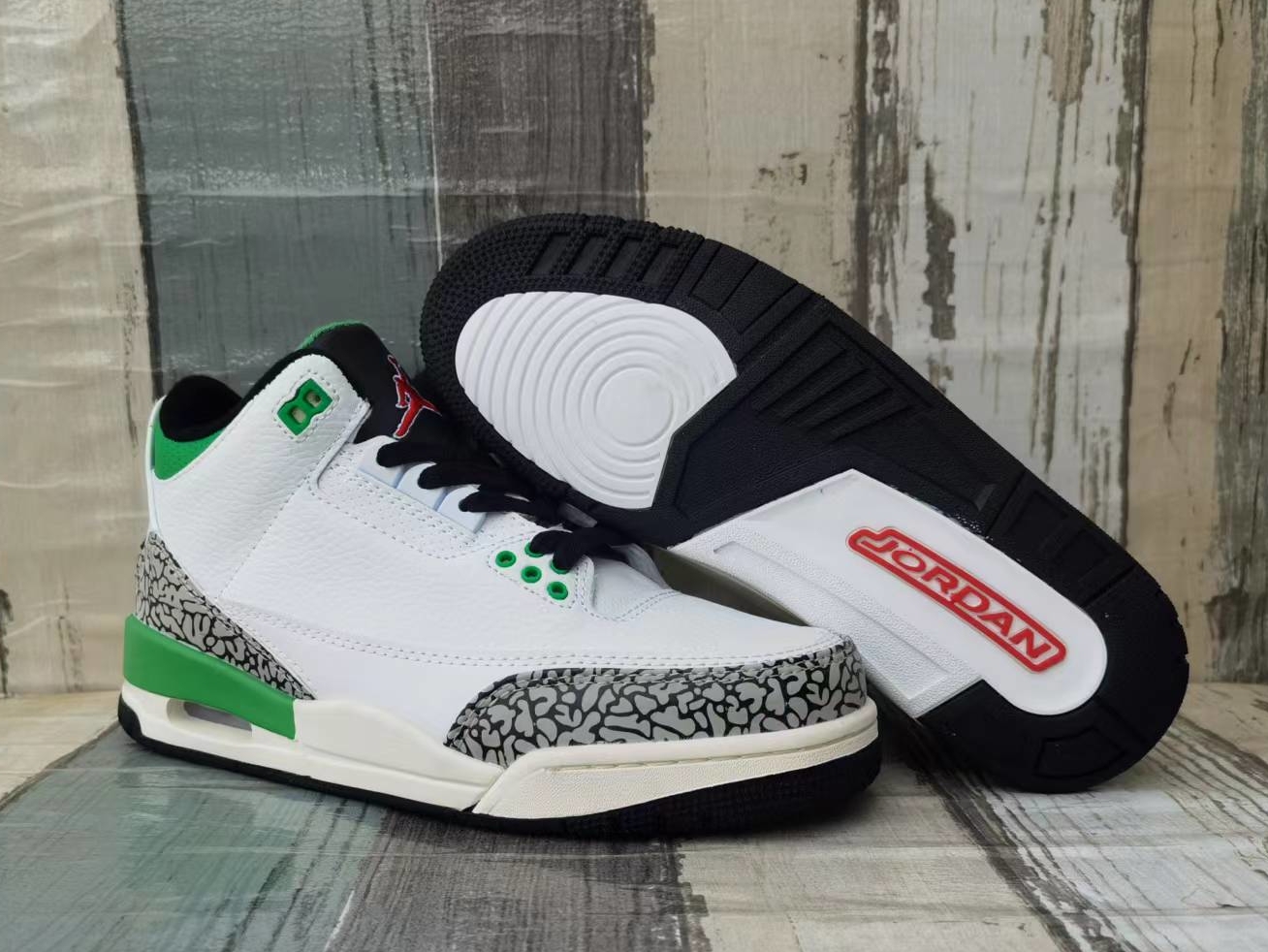 Men's Running weapon Air Jordan 3 Green/White Shoes 062 Men's Running weapon Air Jordan 3 Green/White Shoes 062